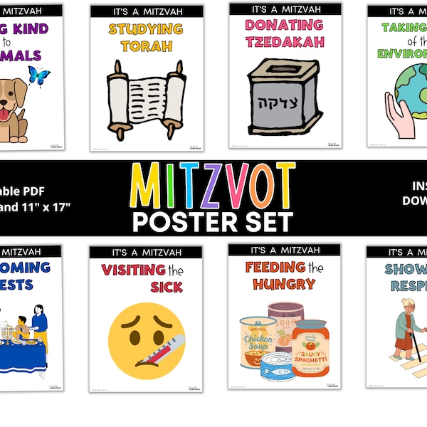 Mitzvah Mitzvot Classroom Poster Set