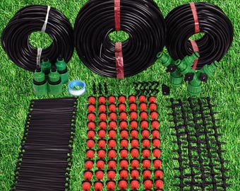 Druppelbevloeiingsset – 10 M-25 M verstelbaar plantenbewateringssysteem met druppelaars, micro-irrigatieslangen voor tuin, terras en kas