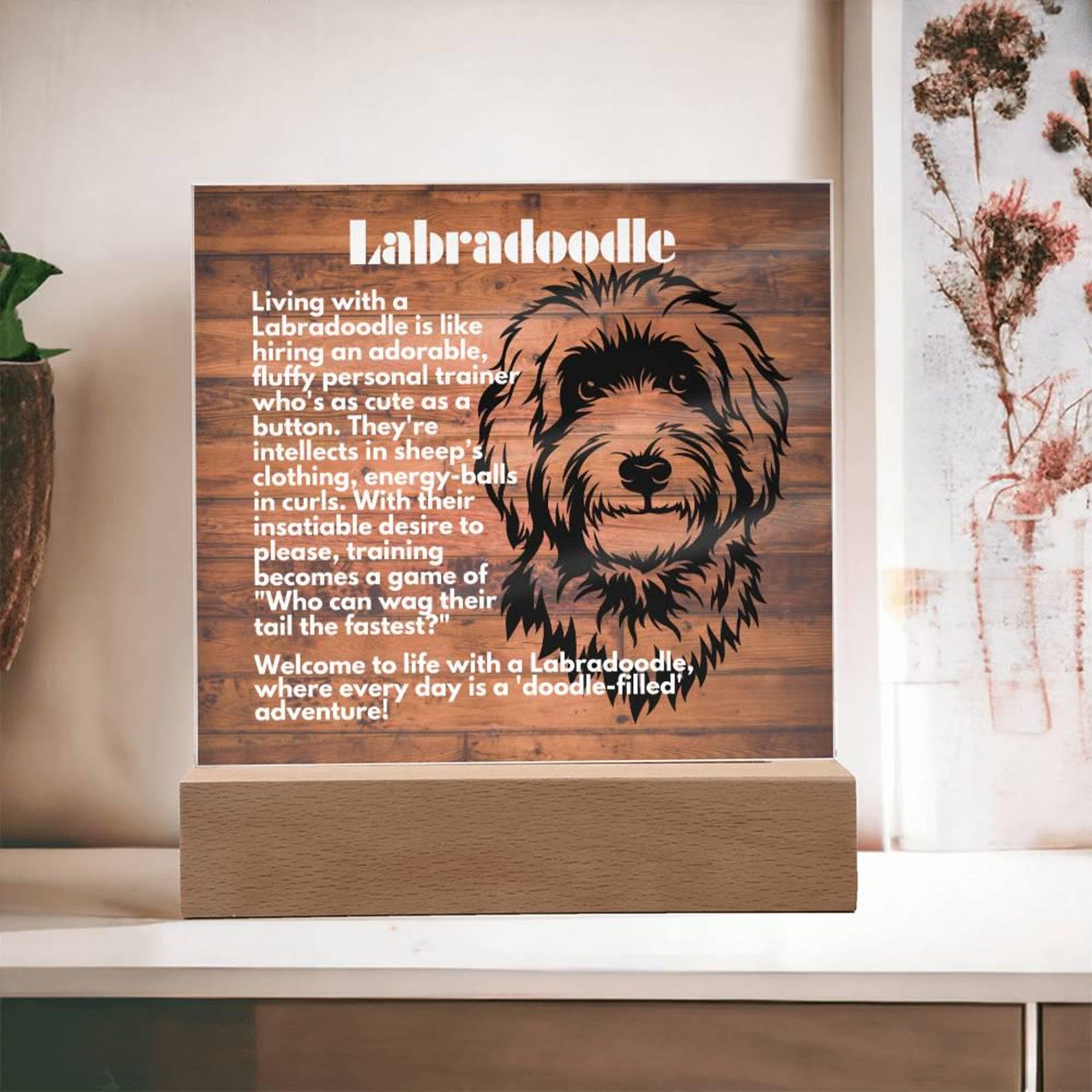 Night Light Lamp for Labradoodle Lover, Home Accessories With LED Light ...