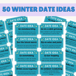 50 ideas de citas, tarjetas de citas nocturnas de invierno, ideas de tarros de citas nocturnas, tarjetas de citas nocturnas imprimibles, cupones de citas de invierno, regalos para él y ella
