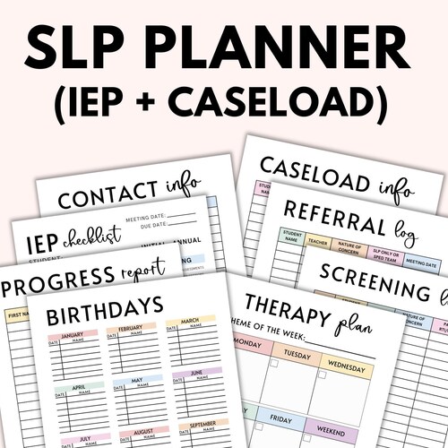 Speech Therapy IEP & Caseload Forms for Schoolbased Slps Etsy