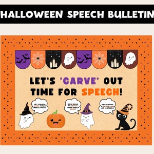 Speech Therapy Fall Decor Bulletin Board, Halloween Speech Bulletin Board, Speech Classroom Bulletin Decor, SLP Room Decorations