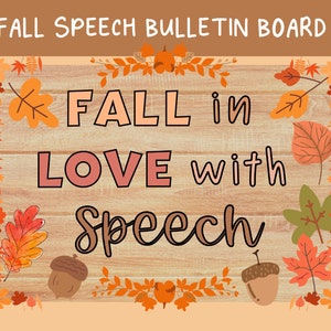 Speech Therapy Fall Decor Bulletin Board, Speech and Language Bulletin Board, Speech Classroom Bulletin Decor, SLP Room Decorations