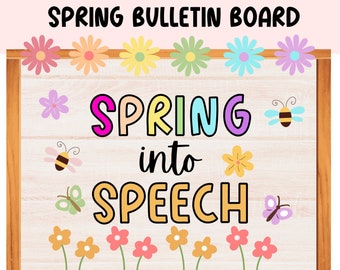 Frühlings Ansprache Bulletin Board Kit: Farbenfrohes Therapie Dekor - Digitaler Download, Klassenzimmer Dekoration, Sofort Ausdruckbar