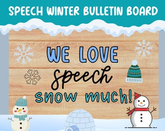 Speech Bulletin Kit Sprach Dekor: Winter Thema Klassenzimmer Paket, Digitaldrucke (druckbare PDFs, Therapiezwecke)