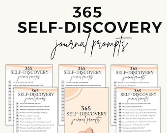 365 Self-Discovery Journal Prompts Printable, Shadow Work Journaling Prompts, Printable Journal Pages, Writing Prompts, Instant Download PDF