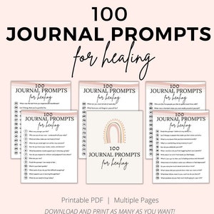 100 Journal Prompts for Healing, Printable Journal Prompts, Printable Journal Pages, Shadow Work Journal, Writing Prompts, PDF