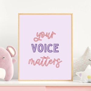 Your Voice Matters Poster, Speech Language Pathologist, Speech Poster, Speech Room Decor, Printable Speech Decor, Classroom Room Decor