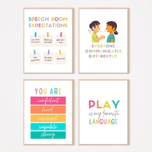 Speech Room Decor Bundle, set of 6, Speech Classroom Decor, Printable Speech Posters, SLP Classroom Decor, Speech Signs, Speech Room Decor