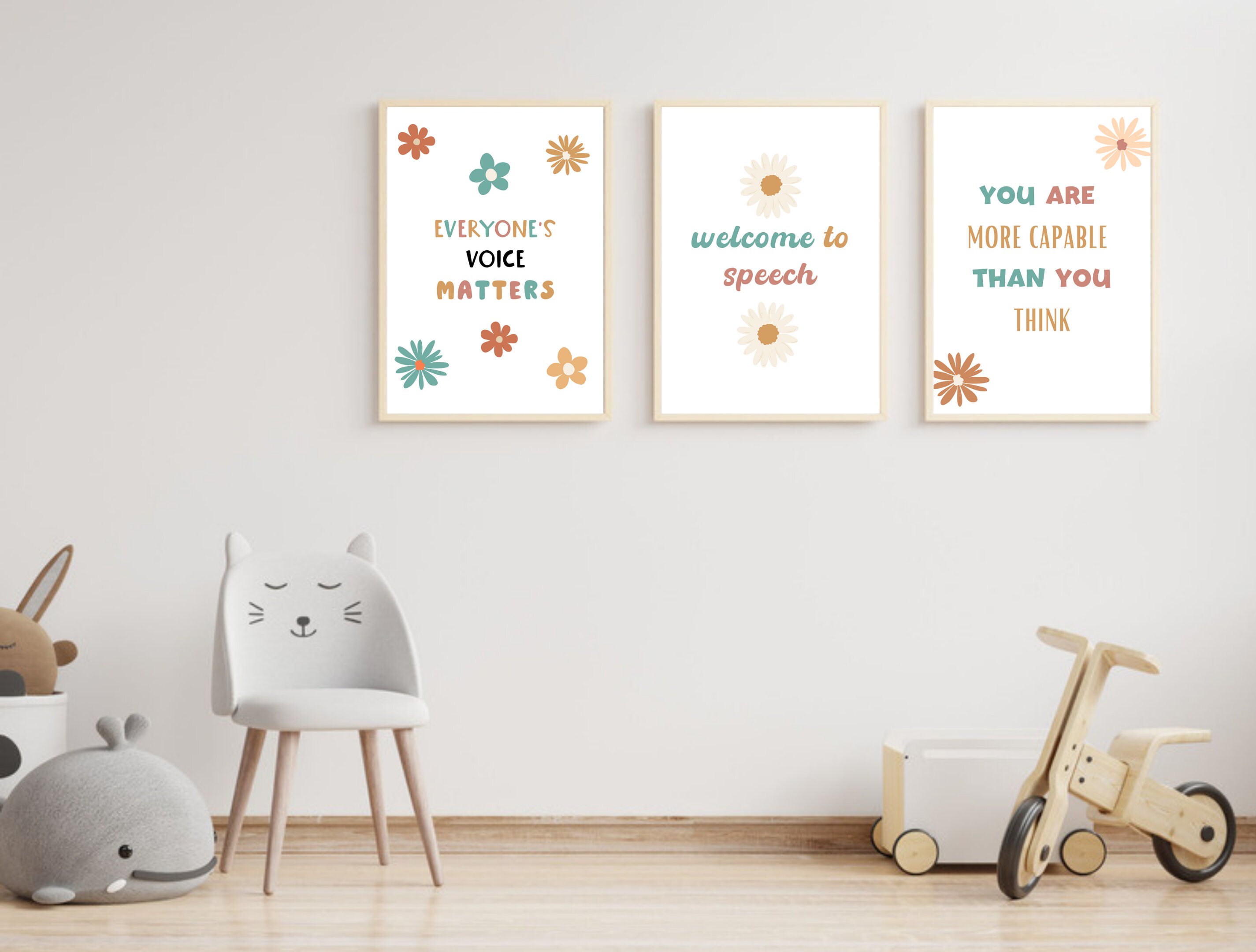 Boho Speech Decor, Set of 3, Speech Therapy Room Decor, Speech ...