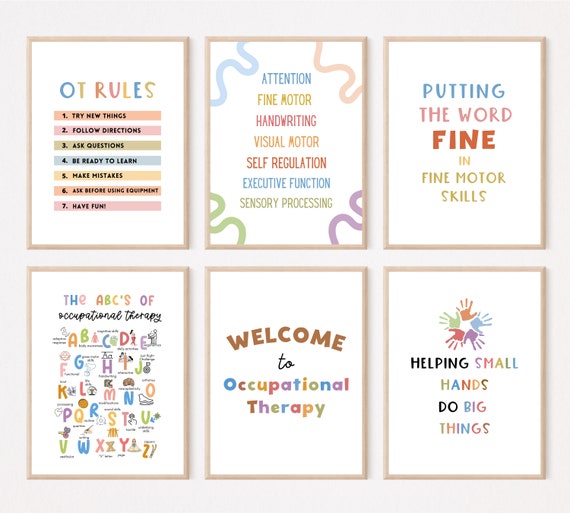 Occupational Therapy Posters Set, Digital Bundle, Colorful Prints (15 Designs, Multiple Sizes, Instant Download)