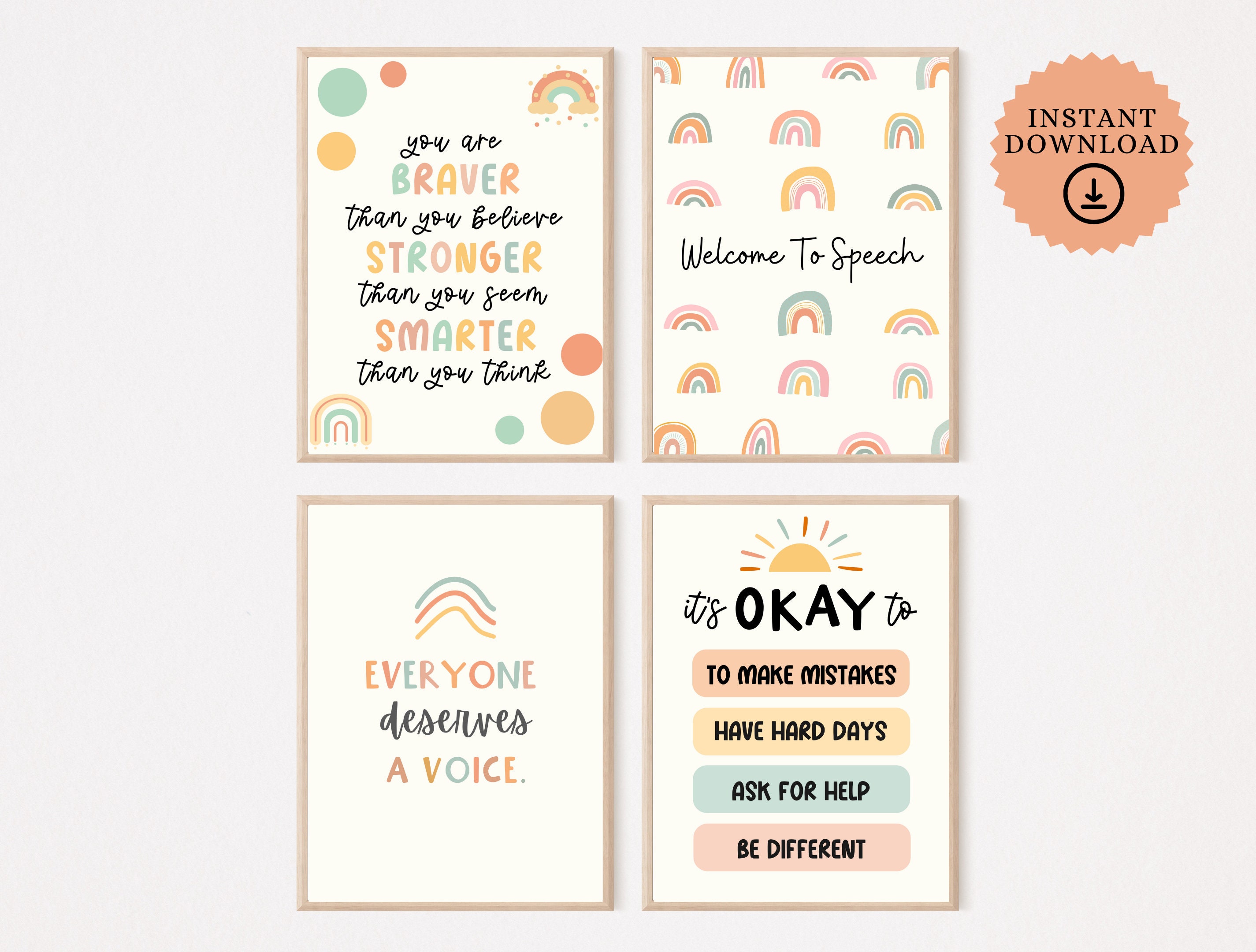 Pastel Rainbow Speech Therapy Classroom Decor, Speech and Language ...