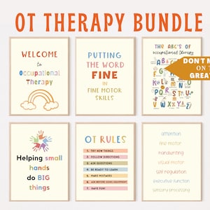 Ergotherapie Poster, Ergotherapie Dekor, Pädiatrische OT Drucke, OT Geschenke, Ergotherapeut, druckbare OT Raumdekor