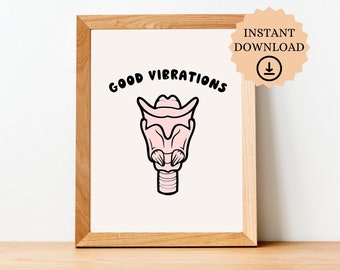 Speech Therapy Decor - Printable Poster - Good Vibrations Design, Digital Download, SLP Room & Office Wall Art