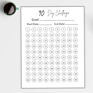 90 Day Challenge Tracker Printable | Goal Progress Tracker | PDF Habit ...