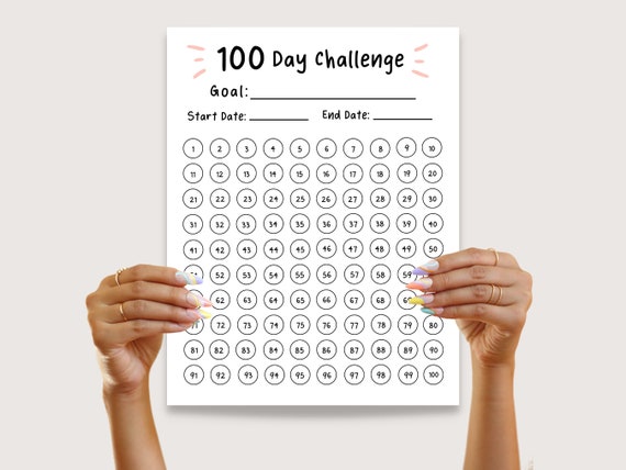 Buy 100 Days of Challenge, 100 Day Challenge, 100 Day Challenge Download, 100 Day Challenge Sheet, 100 Day Goal Track, Digital Download, Pdf Online in India - Etsy Buy 100 Days of Challenge, 100 Day Challenge, 100 Day Challenge Download, 100 Day Challenge Sheet, 100 Day Goal Track, Digital Download, Pdf Online in India - Etsy