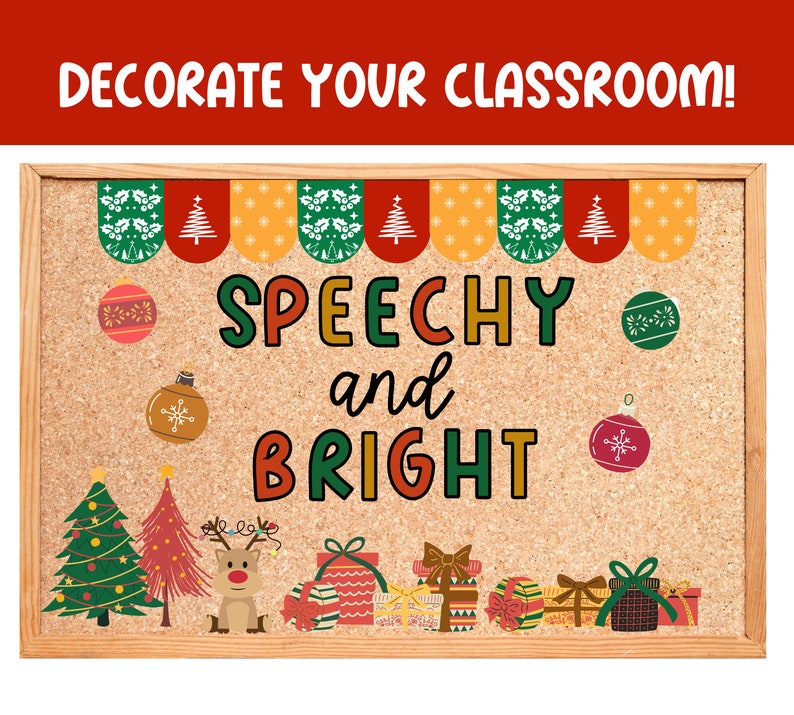 Christmas Speech Therapy Decor Kit: Festive Language Bulletin Board ...