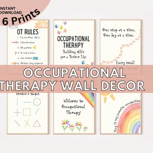 Ergotherapie Poster, 6er Set, Ergotherapie Poster, Ergotherapie Wandkunst, Ergotherapie Druck oder Raumdekor oder digital oder Zeichen druckbar