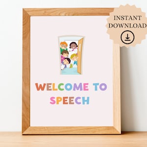 Welcome To Speech Therapy Sign, Speech Therapy Room Sign, SLP Sign, Printable Speech Therapy Poster, SLP Decor, Speech Sign For Door
