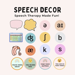 Weiches Boho Sprach Dekor, Logopädie Dekor, SLP Klassenzimmer, Klinik und Büro Dekor, SLP Klassenzimmer Dekor, druckbares Sprach Dekor