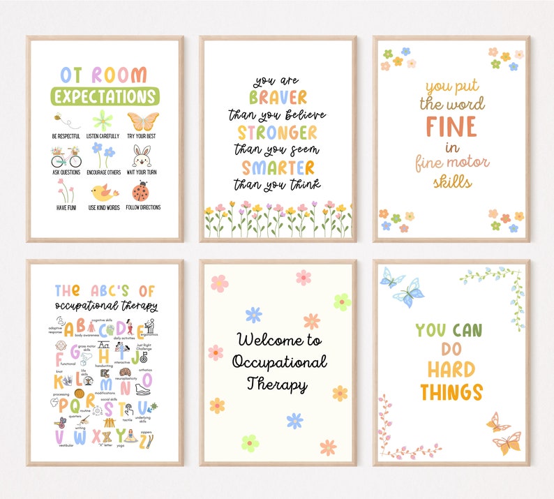 OT Pediatric Posters: Bright Digital Occupational Therapy Prints - PDF ...