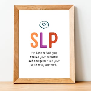 SLP Appreciation Gift, SLP Gift, Speech Therapy Gift, Speech Language Pathologist, Speech Poster, Speech Room Decor, Printable Speech Decor
