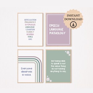 Speech Office Decor, Speech Therapy Decor, Speech Room Decor, Speech Therapist Posters, Digital Speech Posters, Speech Therapy Bundle