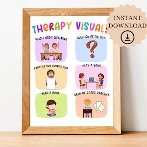 Colorful Speech Therapy Visuals Poster, Speech Visual Aids Poster, Speech Pathologist Gift, SLP Gifts, SLP Classroom and Office Decor