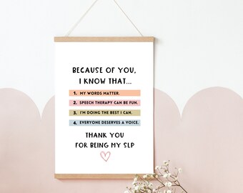 Logopädie Geschenk Poster: SLP Appreciation Design - Digitaldruck, Sofort Download, Logopädie