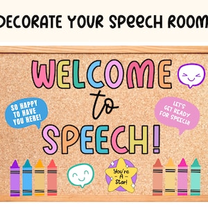 Welcome to Speech Bulletin Board Kit, School Bulletin Board Kit, Digital Speech Classroom Decor, Classroom Bulletin Board, Speech Room Decor