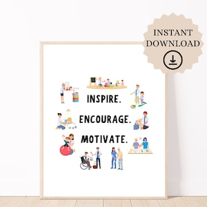 Ergotherapie Poster, druckbares OT Poster, Ergotherapie Dekor, OT Print, digitales OT Geschenk, Ergotherapie Raumdekor