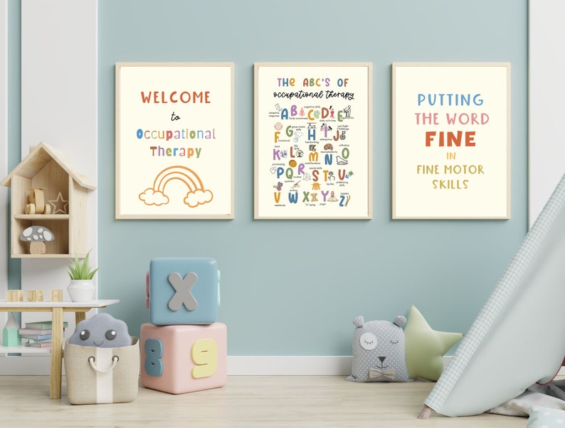 Pediatric OT Prints - Occupational Therapy Wall Art - Bright Digital ...