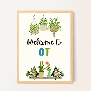 Willkommen bei OT Poster, Pflanzen Themen Ergotherapie, Ergotherapie Raum Dekor, OT Dekor, digitaler OT Print, Ergotherapie