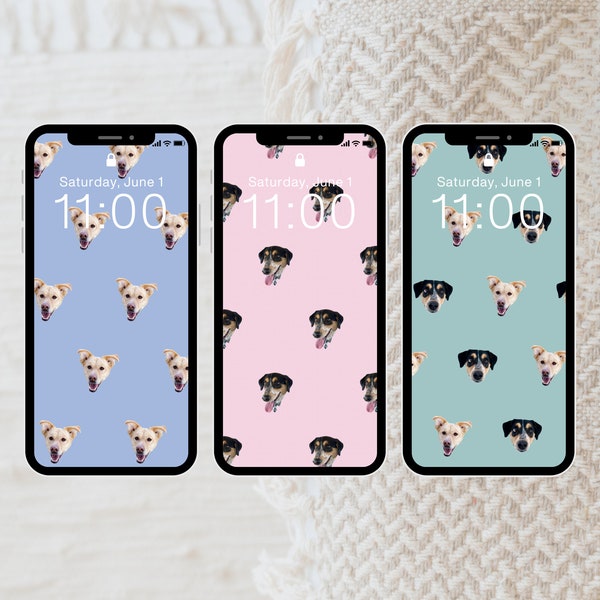 Pet Photo Phone Wallpapers | 3 Custom Phone Backgrounds | Personalized iPhone Wallpapers | Pet Photo Face Backgrounds