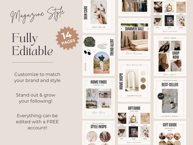 Editable LTK Templates Canva Liketoknow.it Instagram Fashion, Home ...