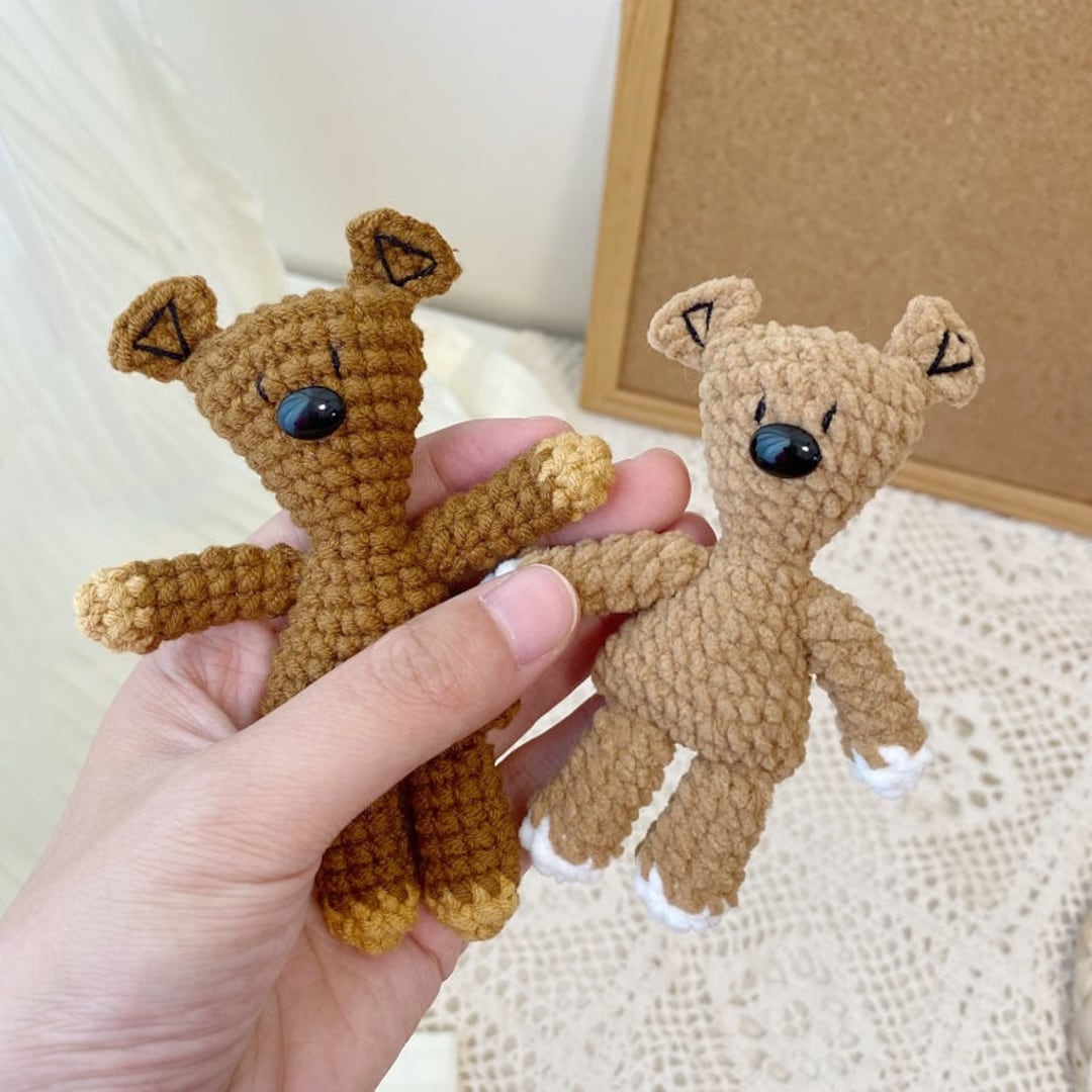 Handmade Crochet Mr. Bean Teddy Keychain Pendant Etsy