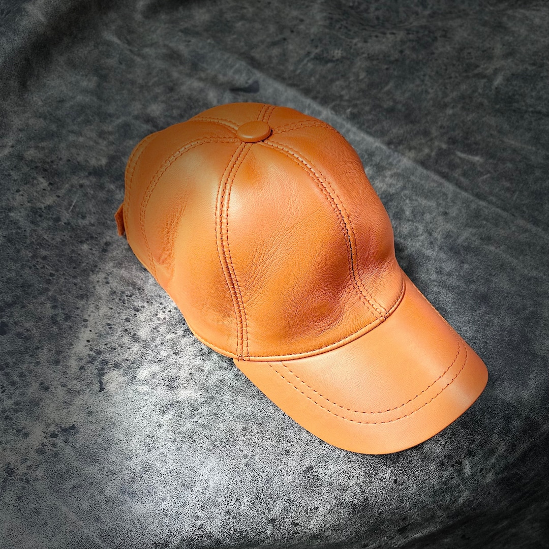 Leather Baseball Cap, Adjustable Leather Cap, Unisex Cap, Woman Leather