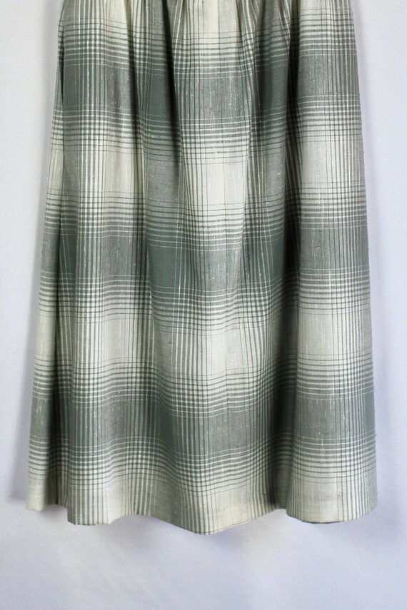 Vintage 80s pleated preppy twee gray and white ch… - image 4