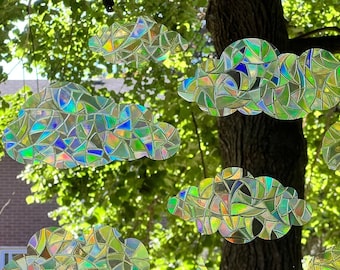Cloud Window Cling Sun Catcher Decals - Window Prism Suncatcher Stickers - Protect Birds From Window Strikes - Set of 25 Static Vinyl Decals