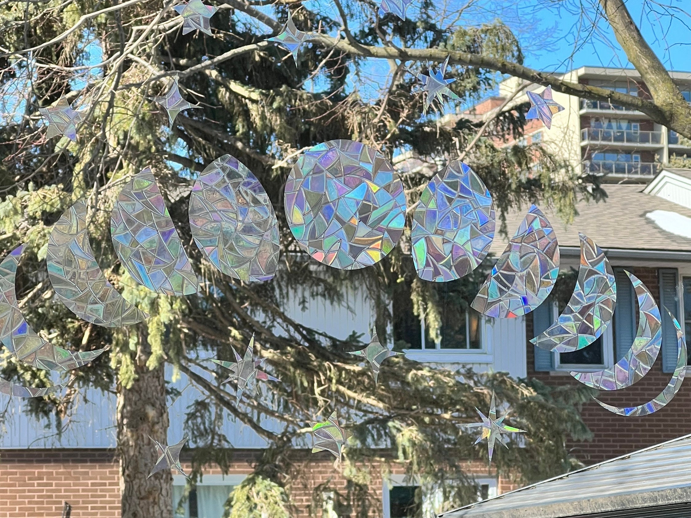 Moon Phases Wall Decor Prism Suncatcher Sticker Window Clings, Help ...