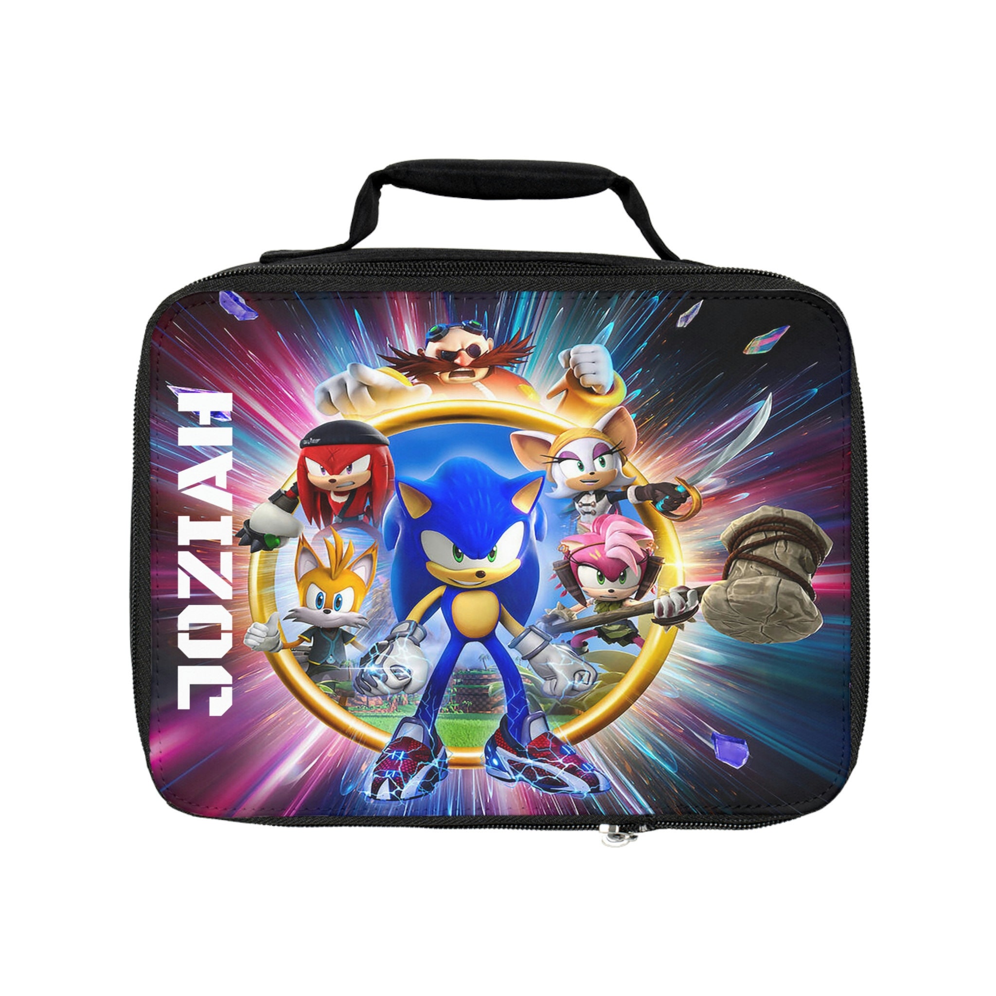 Personalized Sonic the Hedgehog Power Lunch Bag With Strap 