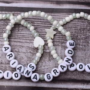 Conjunto de pulseras de la amistad con cuentas inspiradas en Ariana Grande