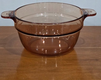 Corning Pyrex Vision Amber Cookware Glass V-20-B Double Broiler Insert