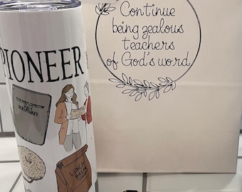 JW Pioneer Gift Set: 20oz Sublimation Tumbler, Pen & Gift Bag