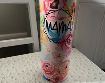 Floral Mama 20oz Tumbler: Pink Spring Flower Stainless Steel Tumbler
