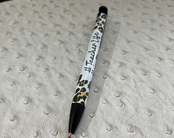 Teacher Life Leopard Print Ink Pen, Black Ink