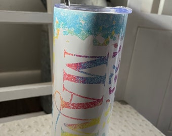 Mama Leopard Print 20oz Tumbler: Faux Glitter Sublimation