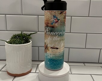 Beach Scene 20oz Tumbler, Pioneering Is The Good Life