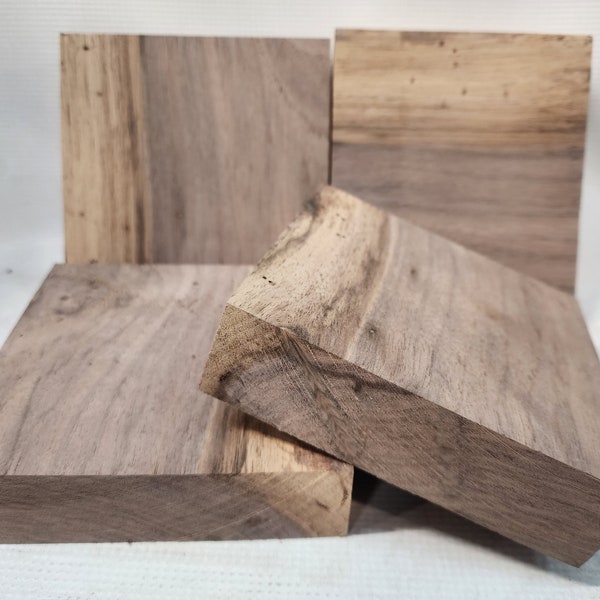 Walnut Blanks for Crafts, Signs, Wood Working 5"x5"x1" each order includes 2 blanks (2 pieces)