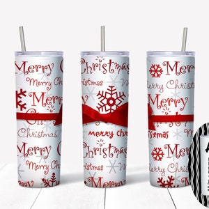 Christmas 20oz Straight Tumbler Sublimation Design PNG